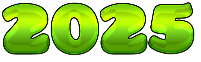 Happy New Year 2025 Bold Text PNG Image