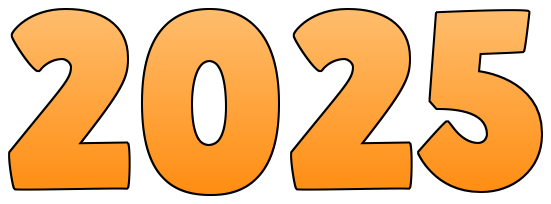 Happy New Year 2025 Bold Text PNG Image