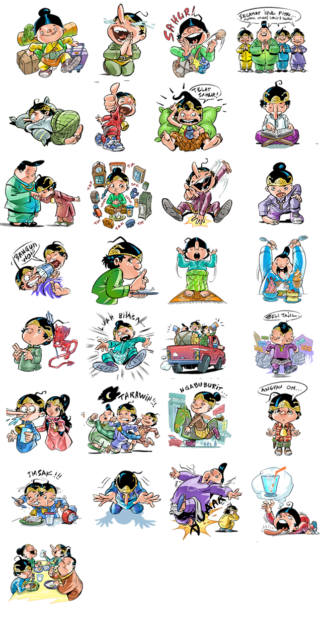 Telegram Sticker Indonesia Slide Up: Line Puzzle PNG Image