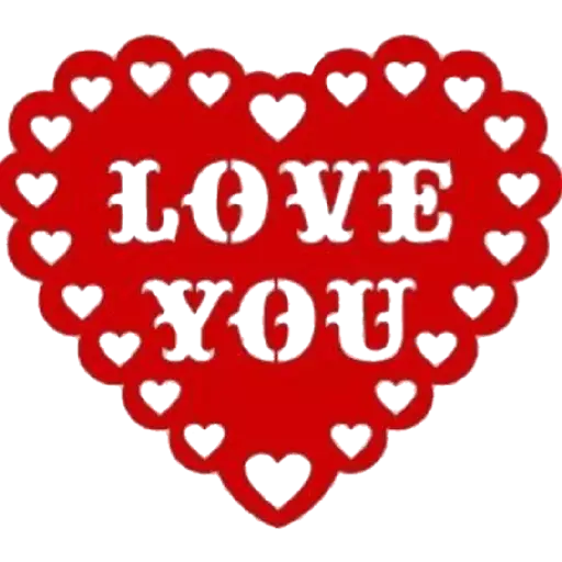 I Heart You Love Word PNG Image