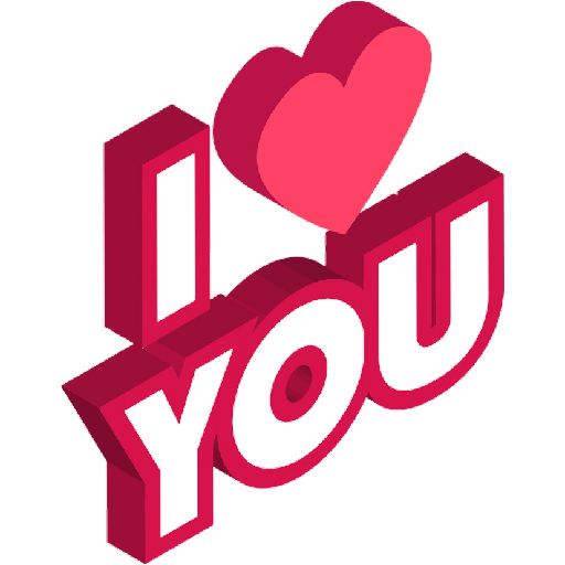 I Heart You Love Word PNG Image