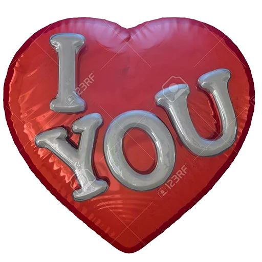 I Heart You Love Word PNG Image