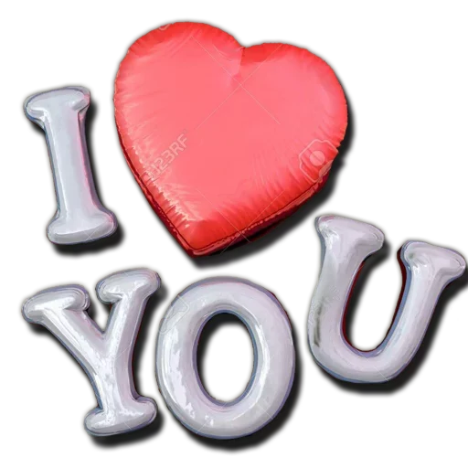 I Heart You Love Word PNG Image