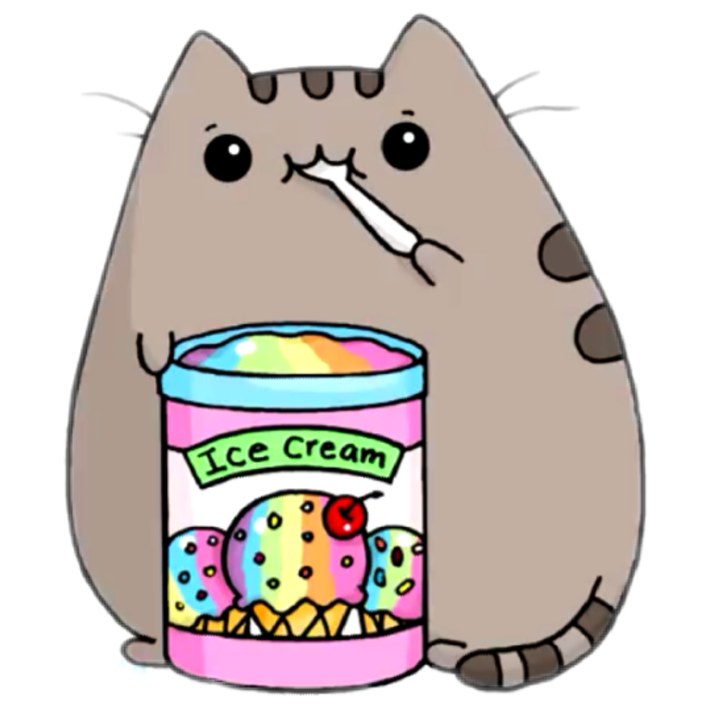 Food Artwork Pusheen Drawing Cat Free HD Image PNG Image