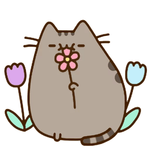 Pusheen Kitten Area Flower Cat Free Clipart HQ PNG Image