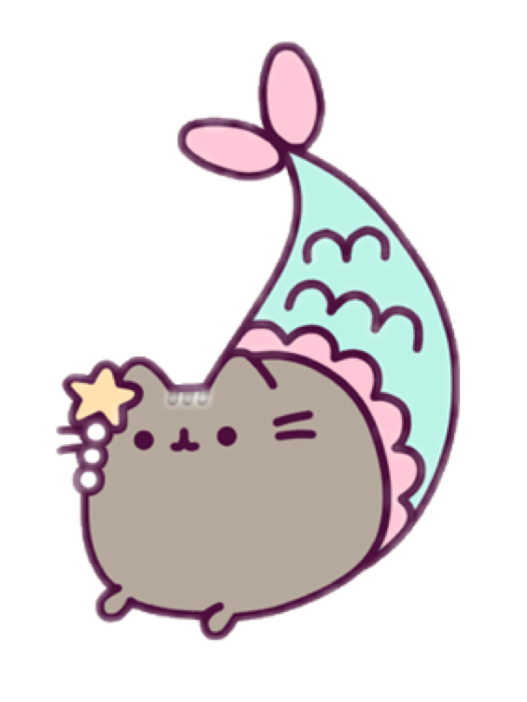 Pink Purple Pusheen Mermaid Cat Free Transparent Image HD PNG Image