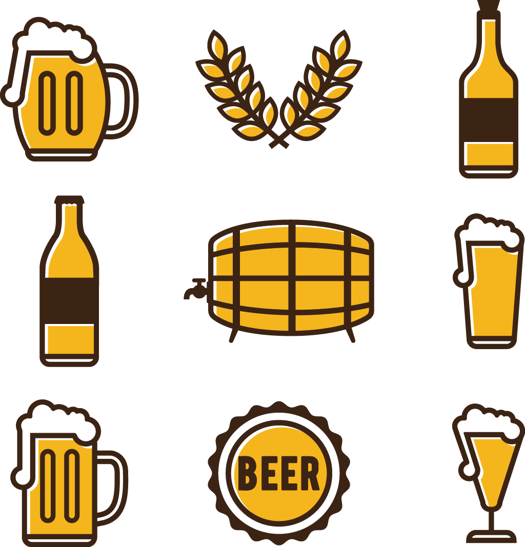 Computer Hand-Drawn Cartoon Beer Vector File Drawing PNG Image