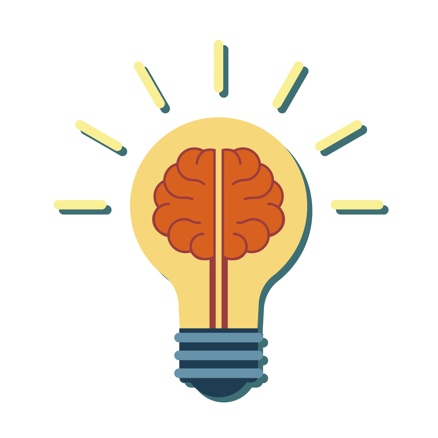 Light Diagram Brain Incandescent Bulb Line PNG Image