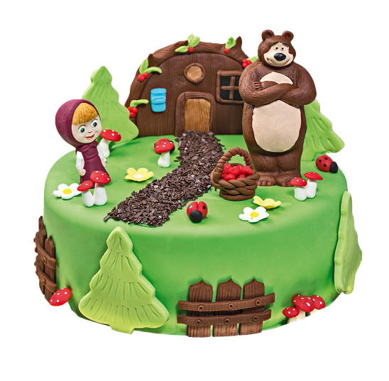 And Cake The Masha Bear PNG Image