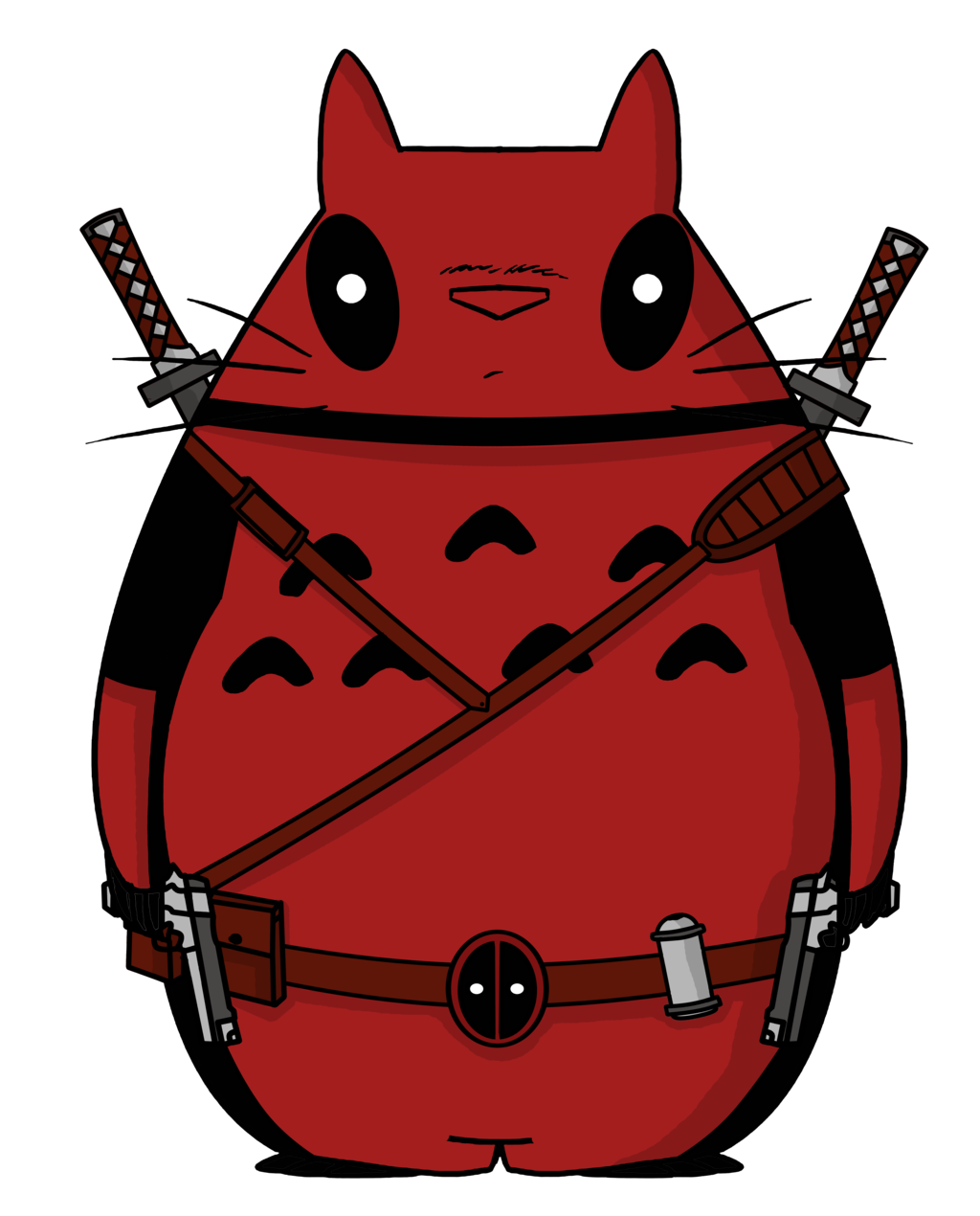 Ghibli Deadpool Character Fictional Snout Tshirt Studio PNG Image