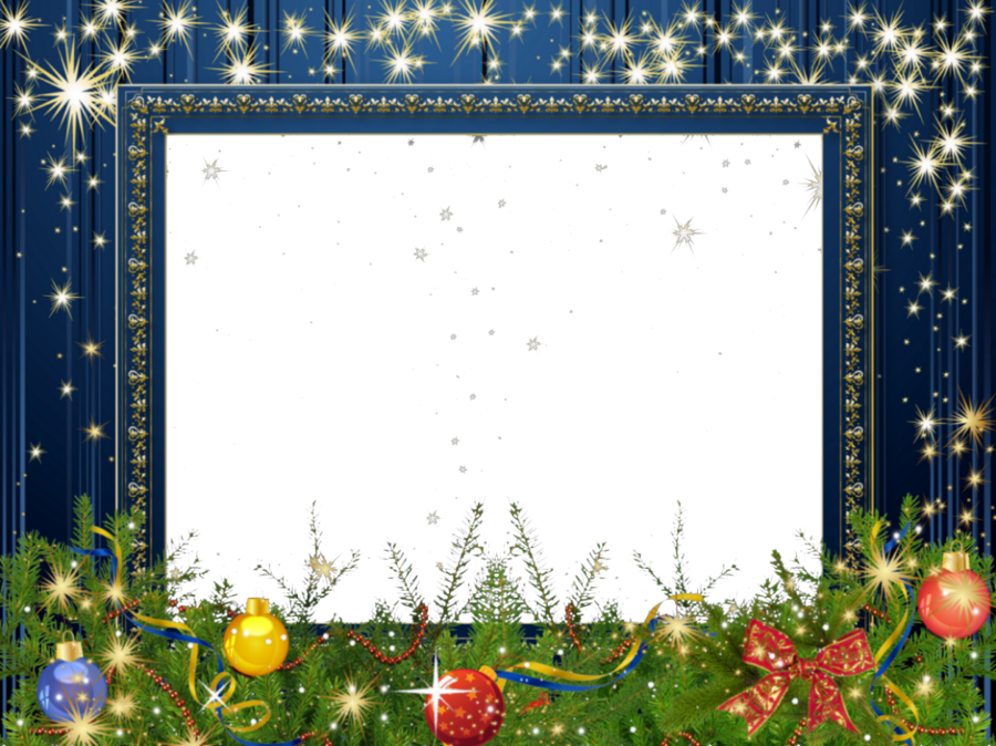 Blue Frame Pic Christmas Free HD Image PNG Image