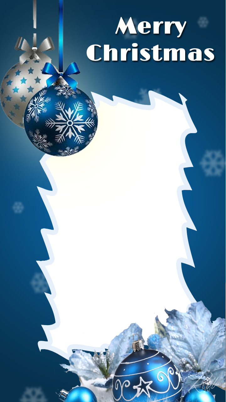 Blue Frame Christmas Free Photo PNG Image