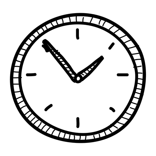 Wall Drawn Hand Black Clock PNG Image