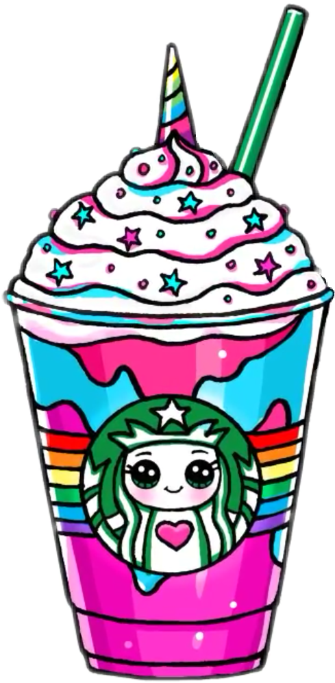 Kawaii Cuisine Coffee Frappuccino Japanese Starbucks Unicorn PNG Image