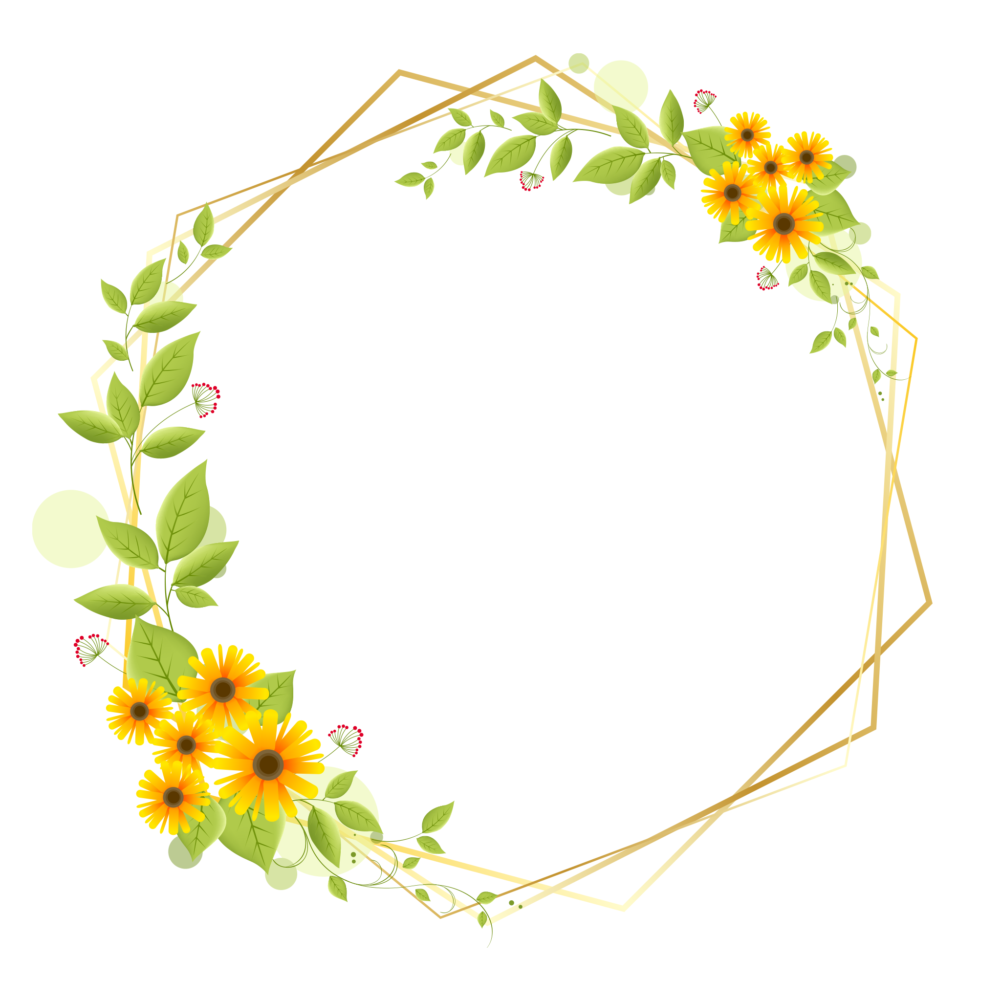 Circle Flowers Border Free Transparent Image HD PNG Image