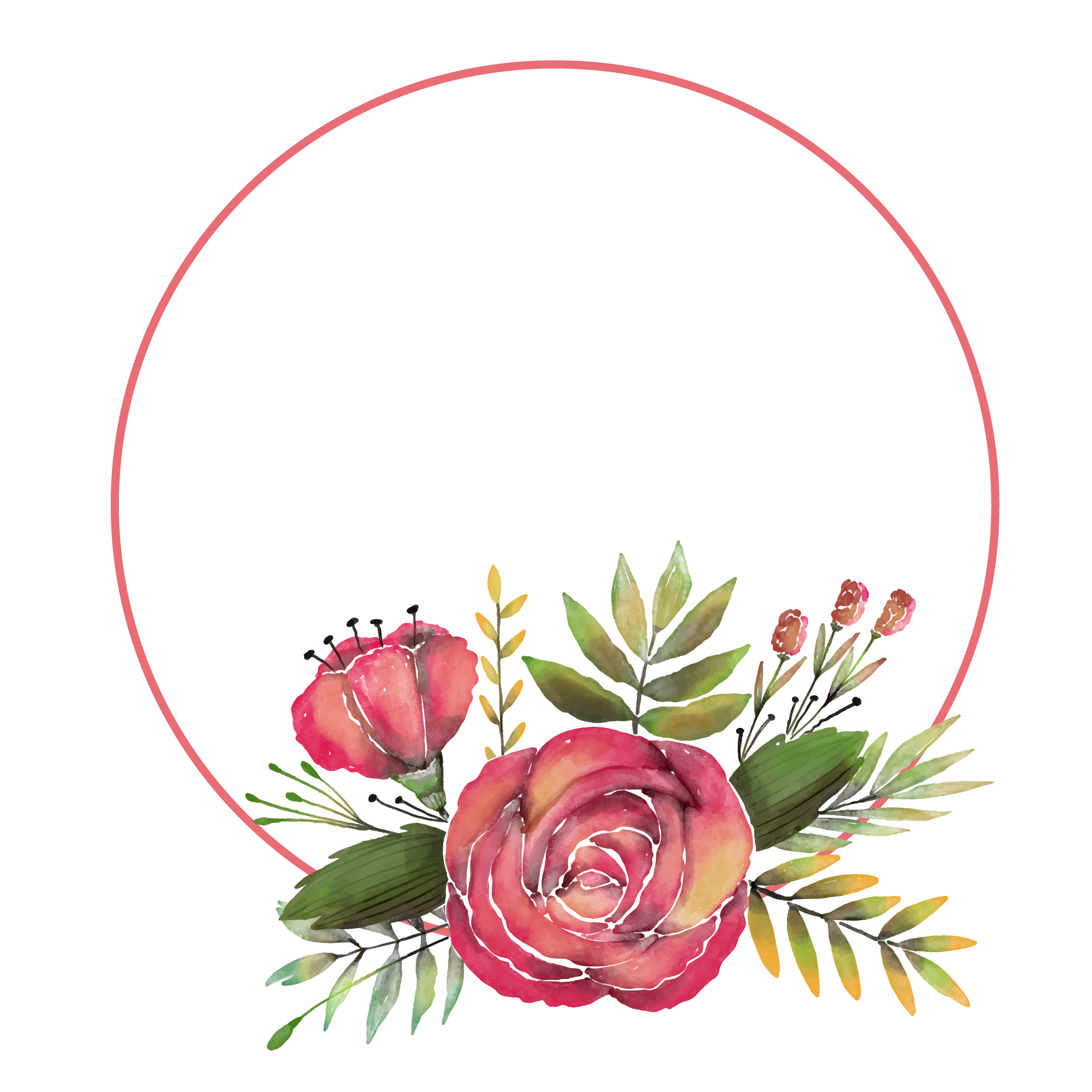 Frame Flowers Circle Free Transparent Image HD PNG Image