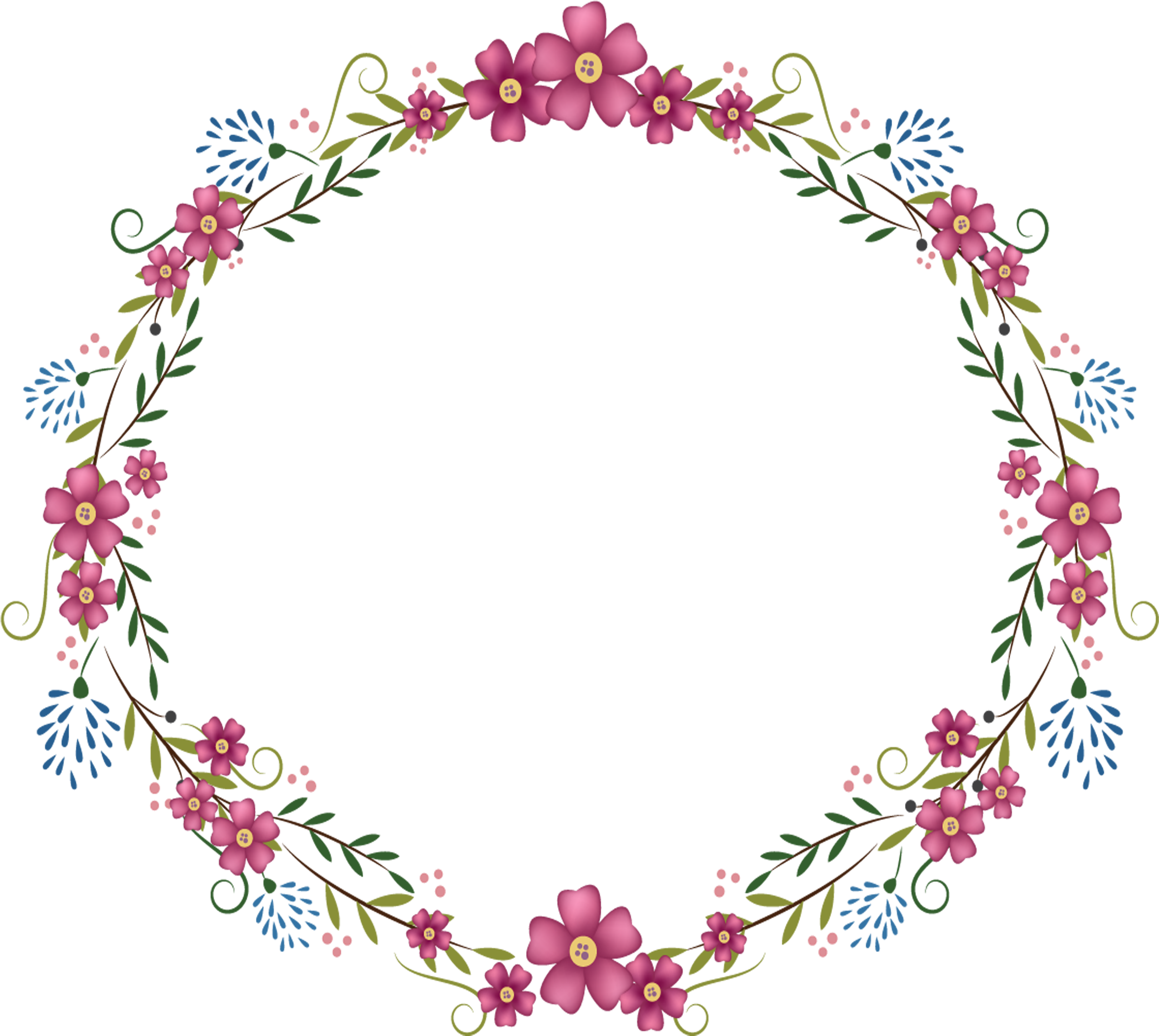 Floral Circle Border Blooming Free Photo PNG Image