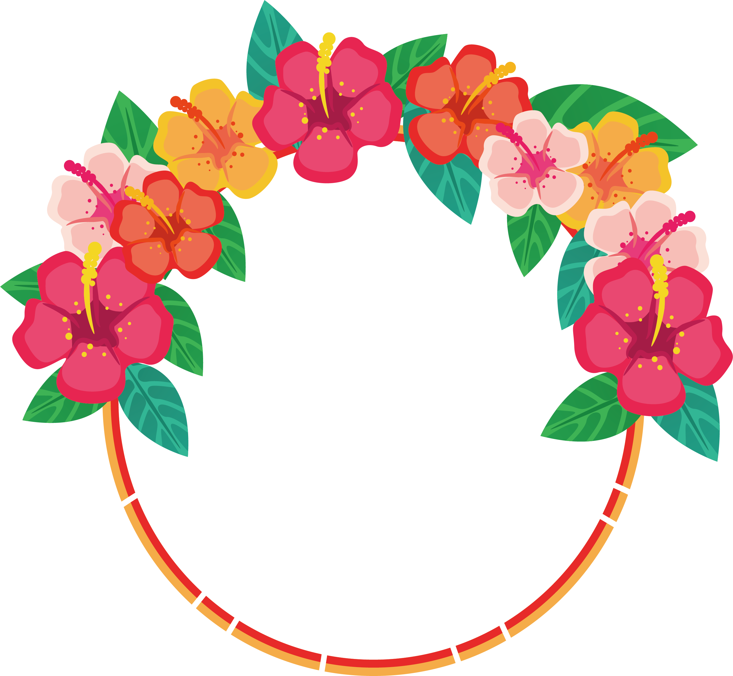 Floral Circle Border Blooming PNG Free Photo PNG Image