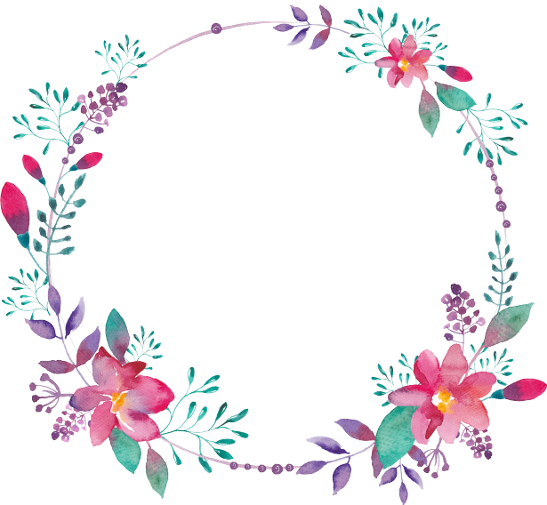 Floral Border Circle Botanical Frame PNG Image