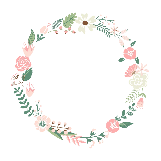 Botanical Frame Photos Floral Circle Border PNG Image