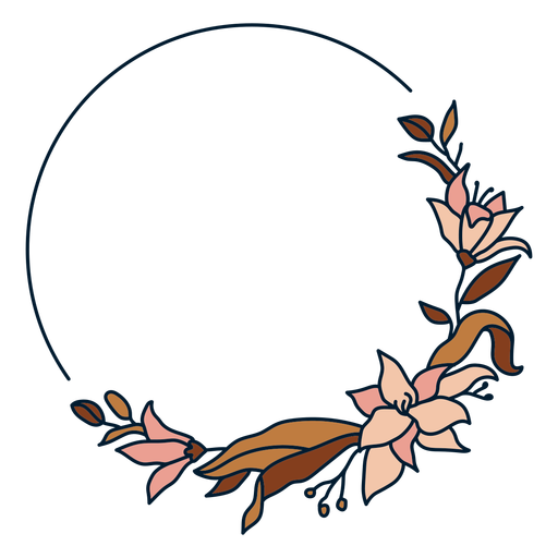 Floral Circle Border HQ Image Free PNG Image