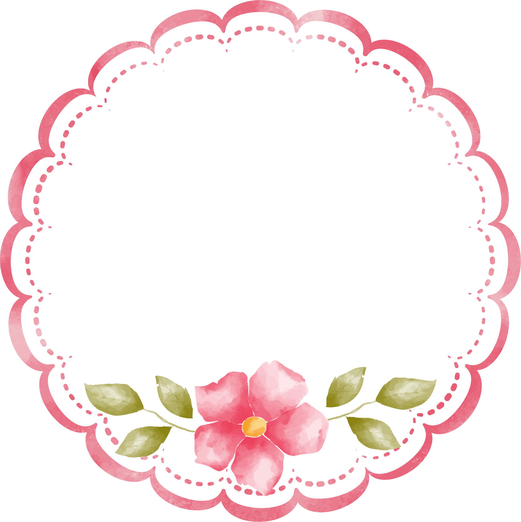 Pink Floral Circle Border Free Download PNG HQ PNG Image