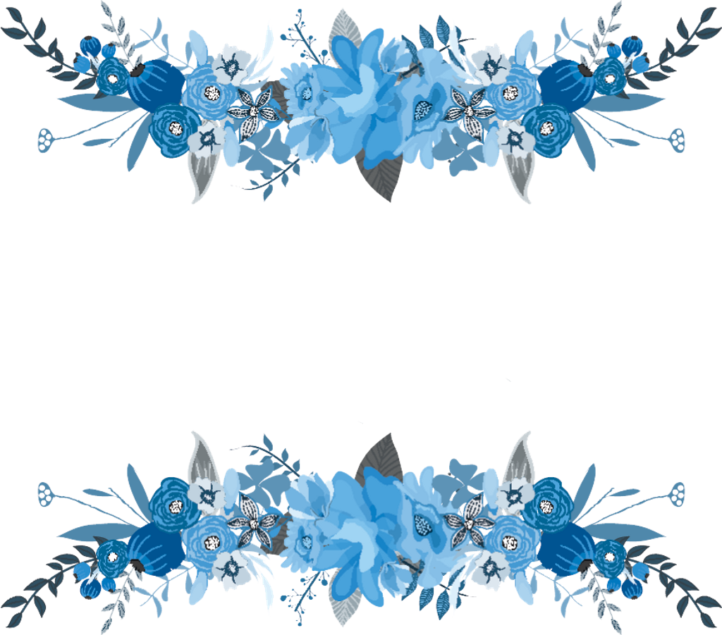 Blue Frame Flower Border Free Transparent Image HQ PNG Image