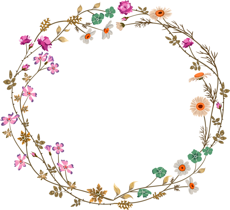 Floral Circle Border Frame Download HD PNG Image