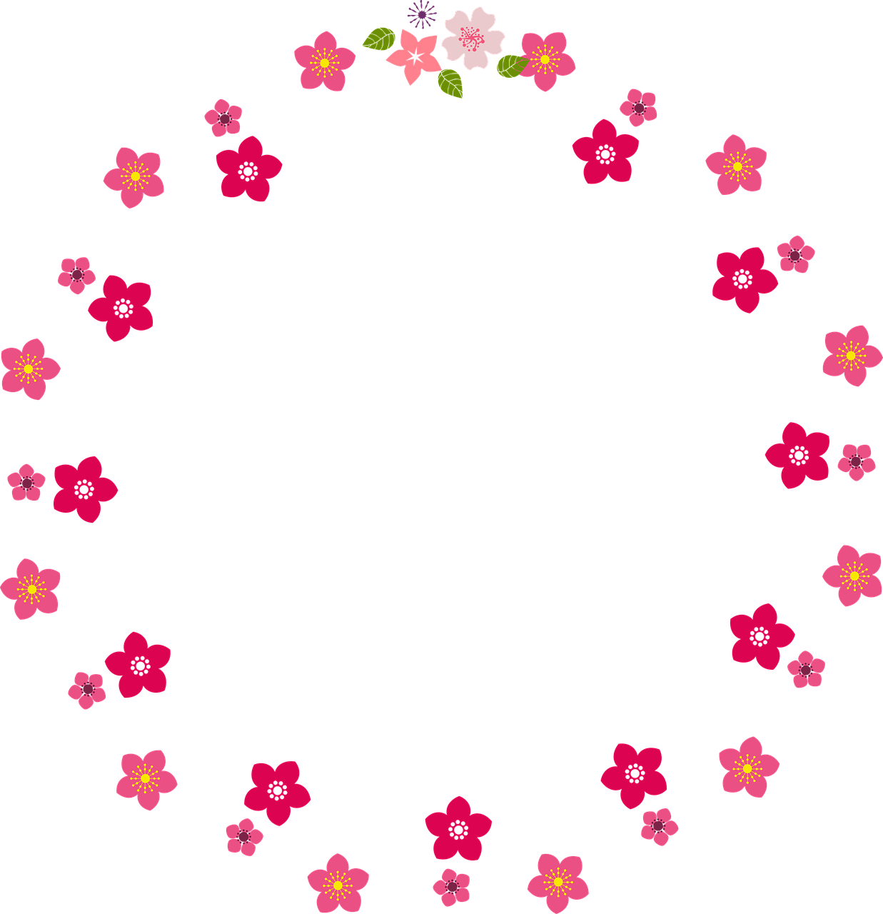 Floral Circle Border Frame HD Image Free PNG Image