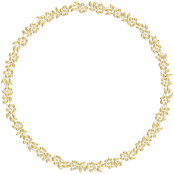 Golden Round Frame Image PNG Image