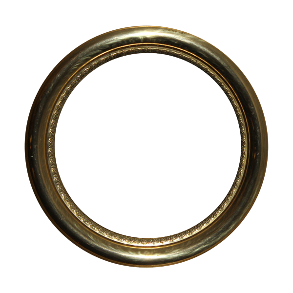 Golden Round Frame Photos PNG Image