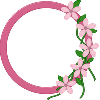 Floral Round Frame Picture PNG Image