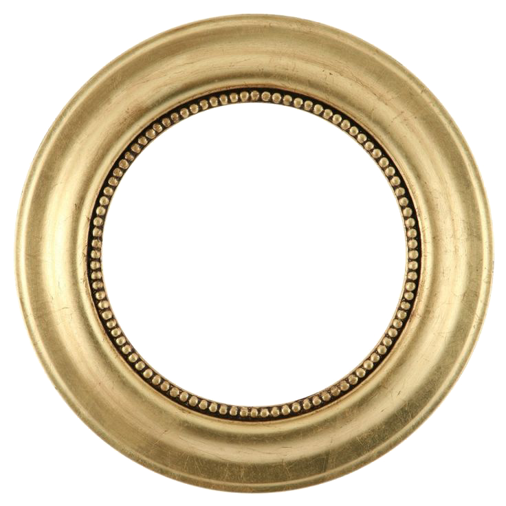 Golden Round Frame Transparent Background PNG Image