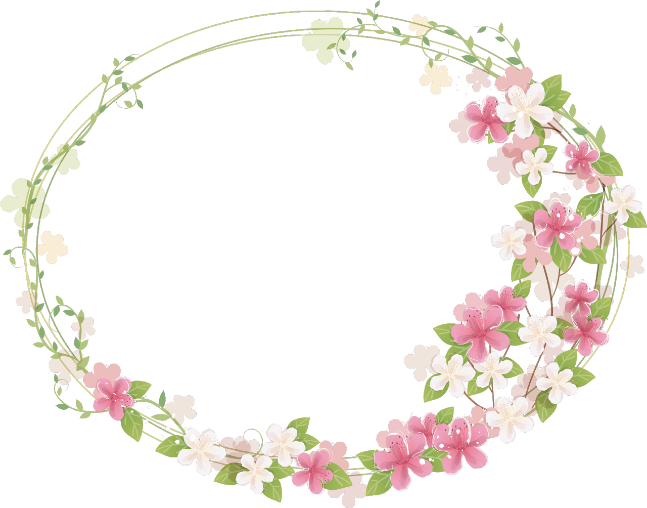 Floral Frame Photos PNG Image