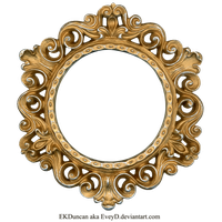 Golden Round Frame Photo PNG Image