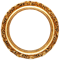 Golden Round Frame Transparent PNG Image