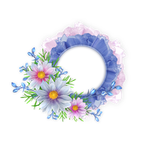 Floral Round Frame Image PNG Image