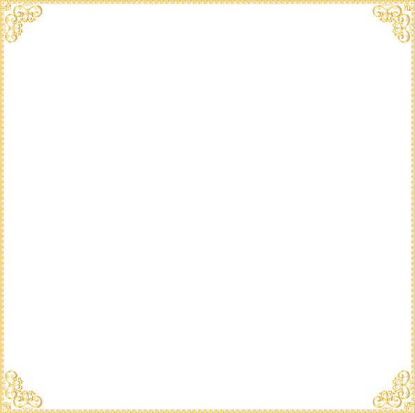 Gold Border Frame Transparent PNG Image