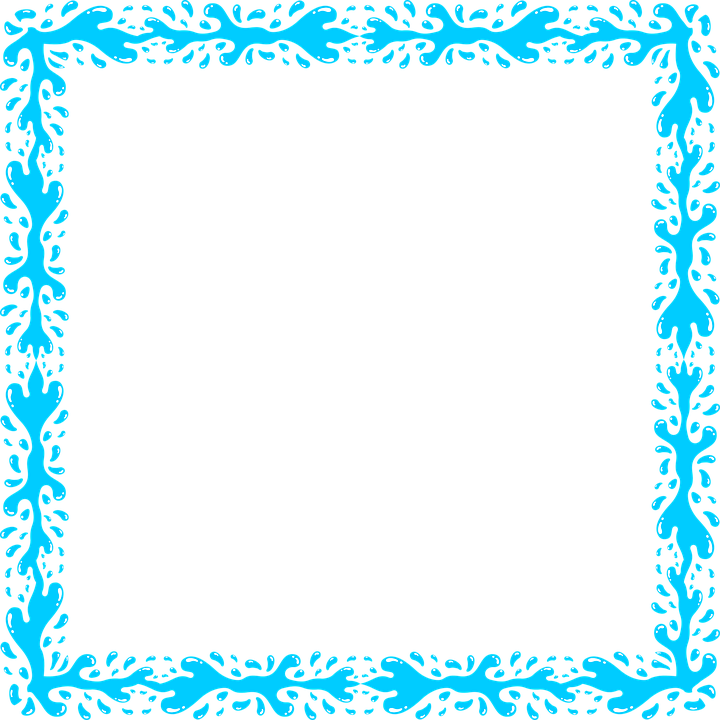 Aqua Border Frame Transparent Image PNG Image