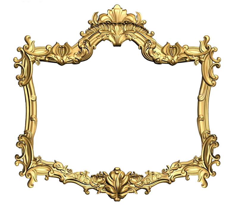 Gold Flower Frame Picture PNG Image