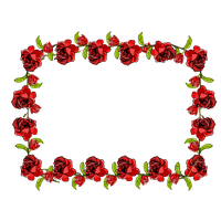 Red Flower Frame Transparent PNG Image