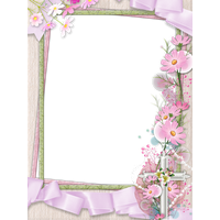 Pink Flower Frame Transparent Picture PNG Image