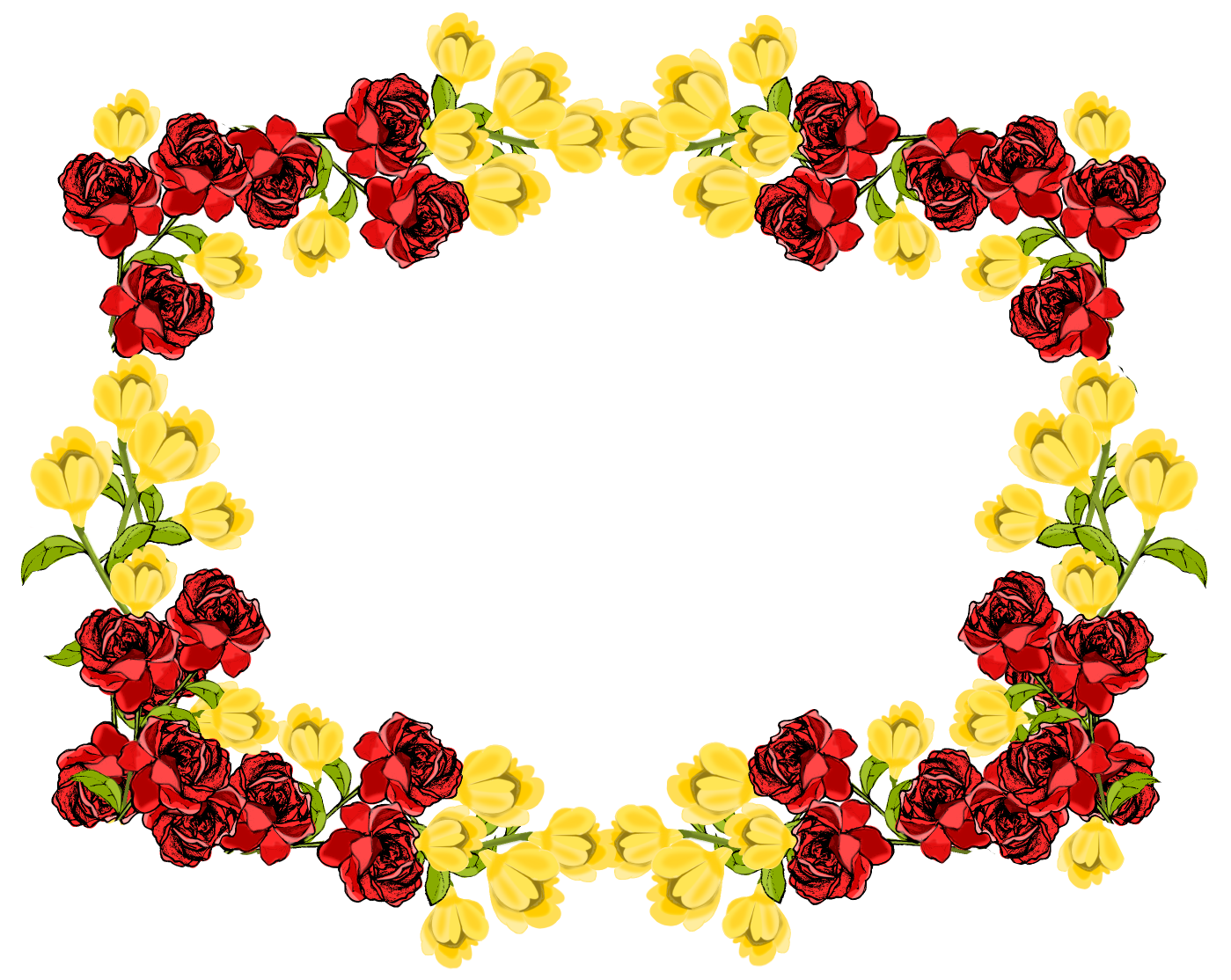 Red Flower Frame Hd PNG Image