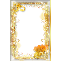 Gold Flower Frame Image PNG Image