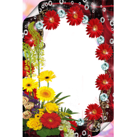 Red Flower Frame File PNG Image