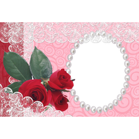 Red Flower Frame Photo PNG Image