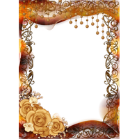 Gold Flower Frame PNG Image