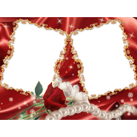 Red Flower Frame Transparent PNG Image