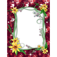 Red Flower Frame Transparent Image PNG Image