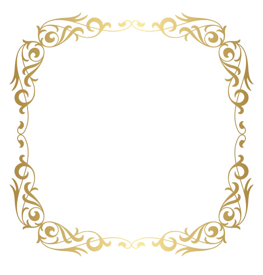 Golden Frame Border Rectangle Photos PNG Image